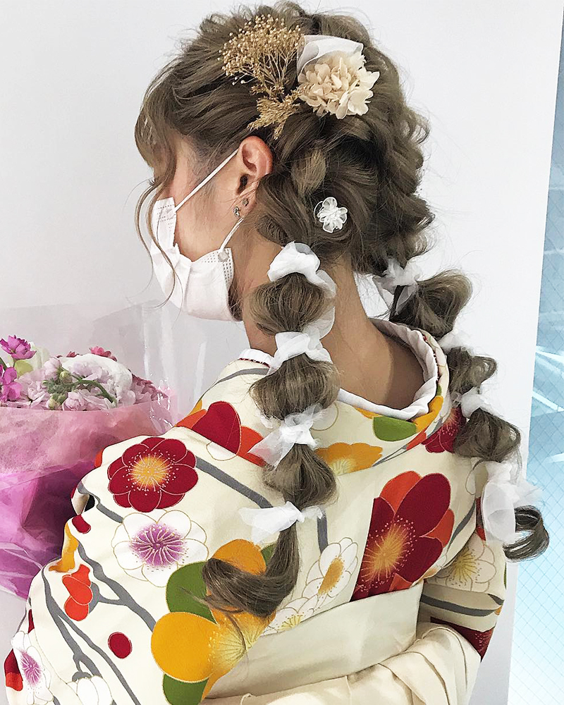 キャンディツイン 袴ヘアアレンジ