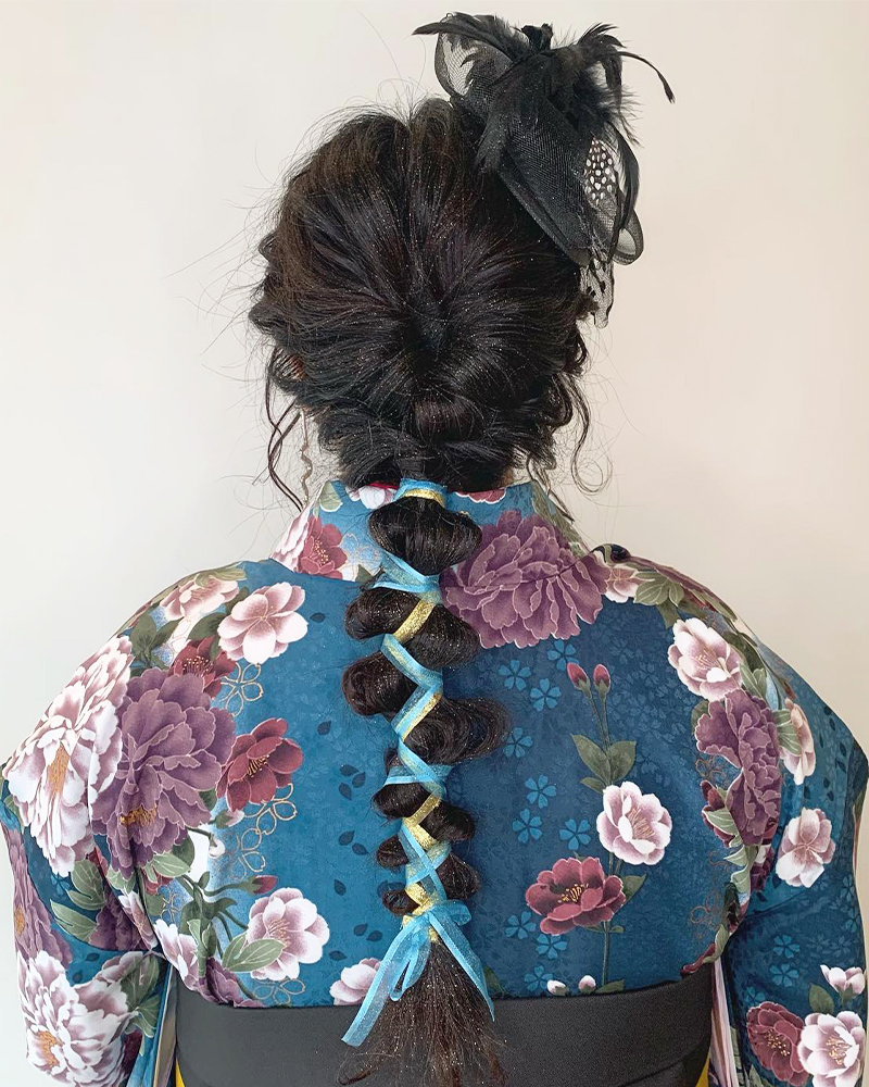 ローポニー 袴ヘアアレンジ