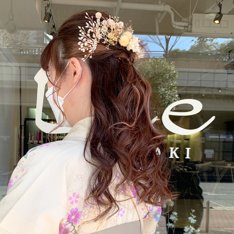 袴ヘアアレンジ ハーフアップ