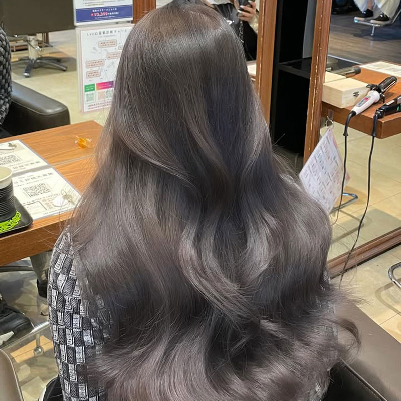 ハイポニー 振袖ヘアスタイル 振袖ヘアアレンジ グレージュ