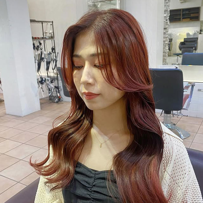 アップヘアスタイル 成人式ヘアスタイル 卒業式ヘアスタイル 赤茶色