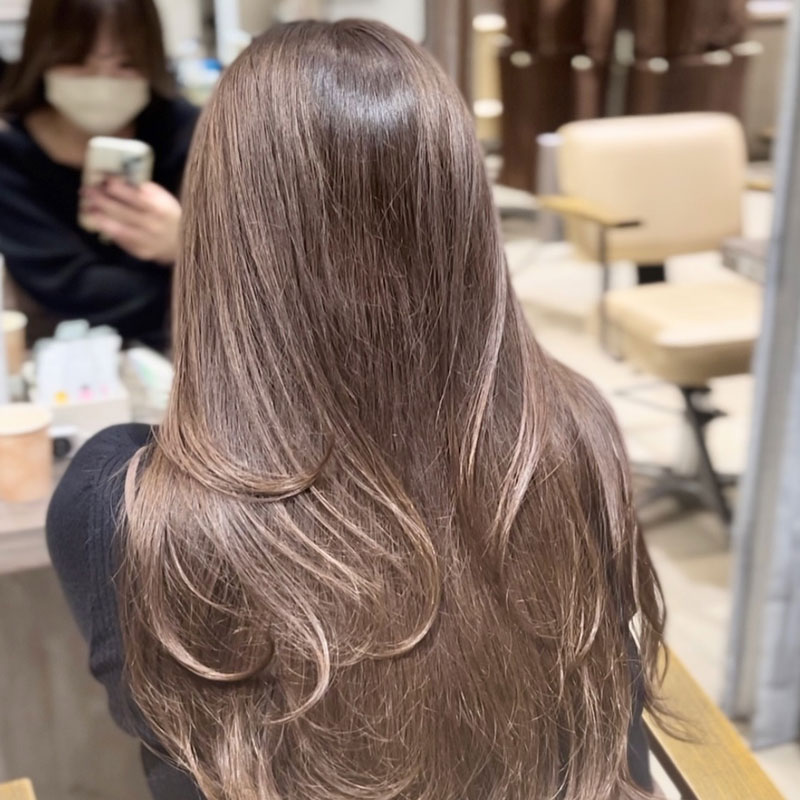ハイポニー 振袖ヘアスタイル 振袖ヘアアレンジ ブリーチなしショコラベージュ