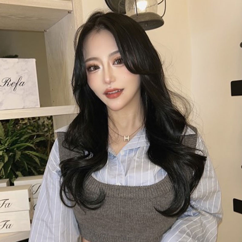ハイポニー 振袖ヘアスタイル 振袖ヘアアレンジ ブルーブラック