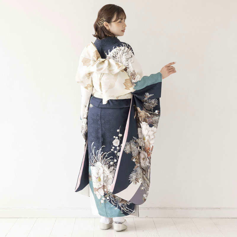 ブルー 　和服