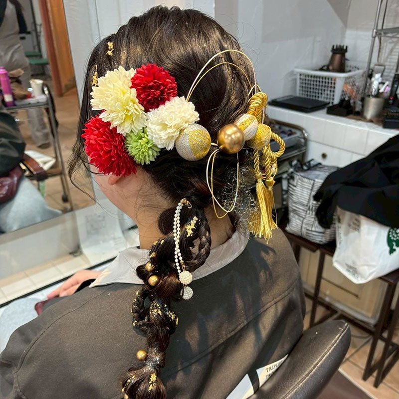 キュートな編み下ろしスタイル